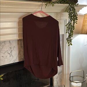 Elegant Long Sleeve Women's Top in Deep Burgundy